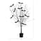 4ft. Pre-Lit Artificial Halloween Black Twig Tree with Bats and 50 Orange LED Lights
